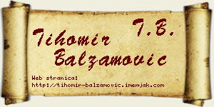 Tihomir Balzamović vizit kartica